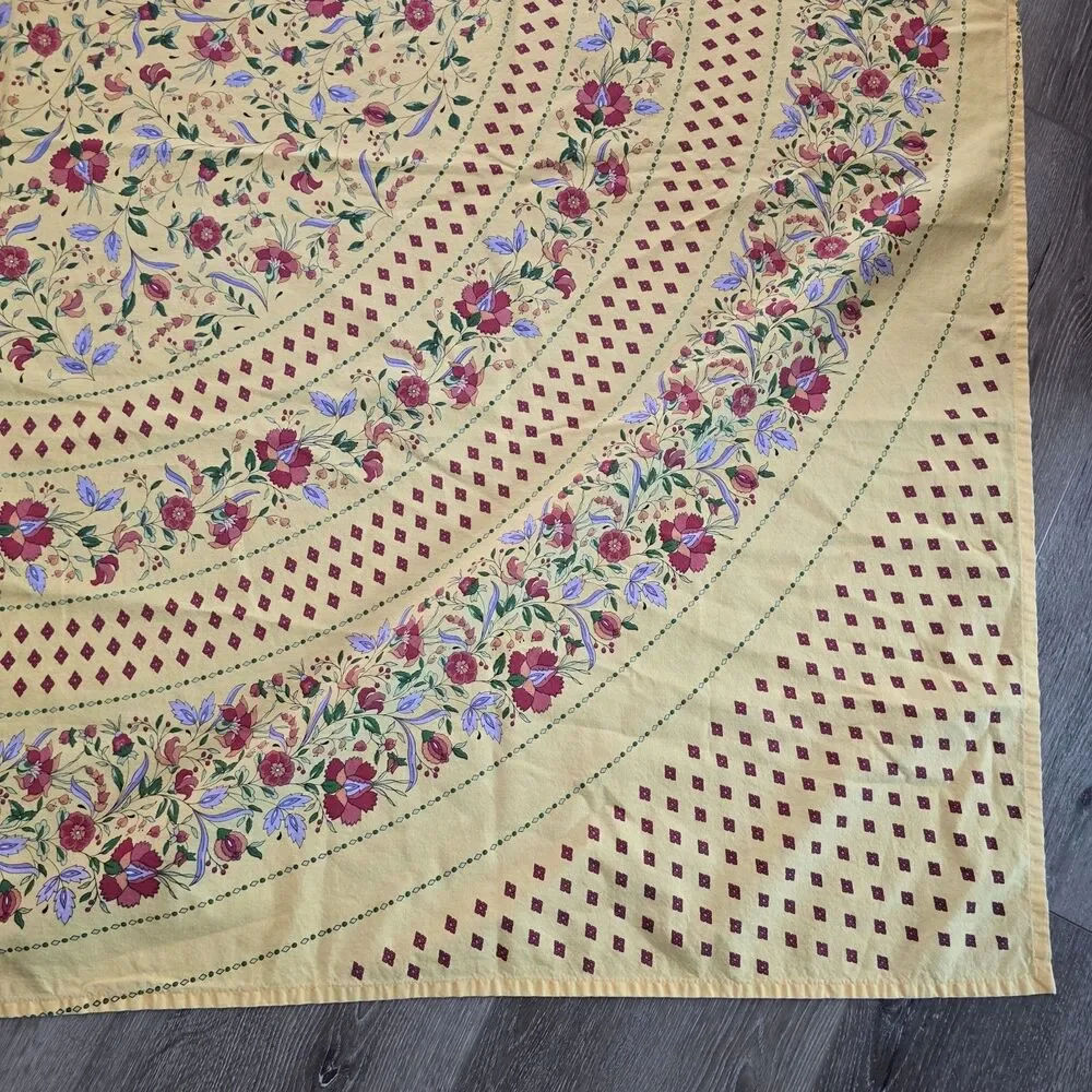 French Tablecloth - Red Orange & Yellow Floral  French Provençal 100% Cotton